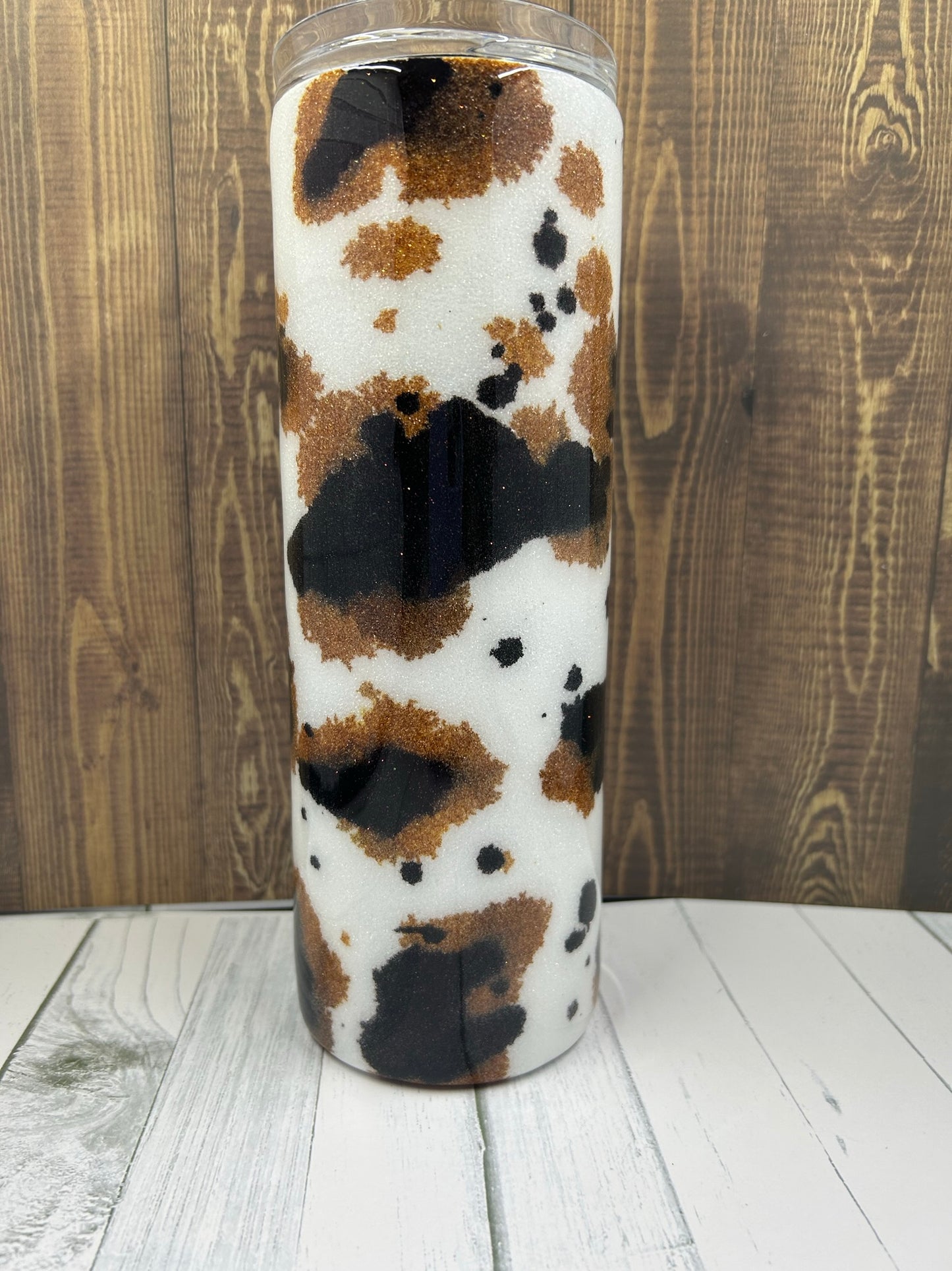 20oz Take No Bull Cow Print Tumbler