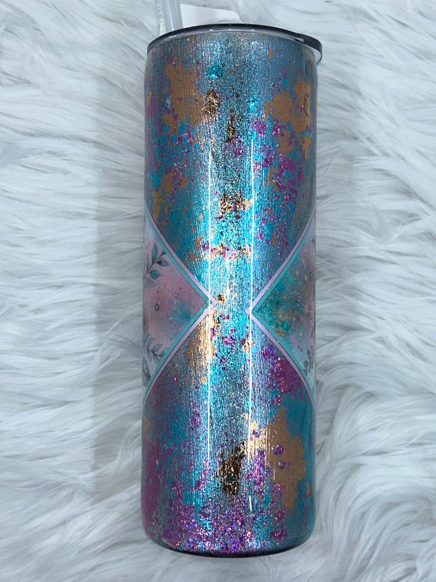 Pink Sunflower 20oz Foil Tumbler