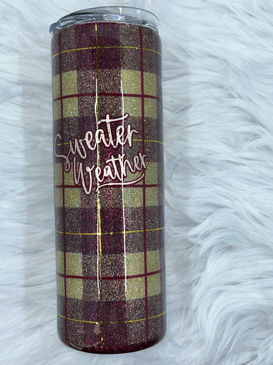 Plaid Sweater Weather 20oz Tumbler