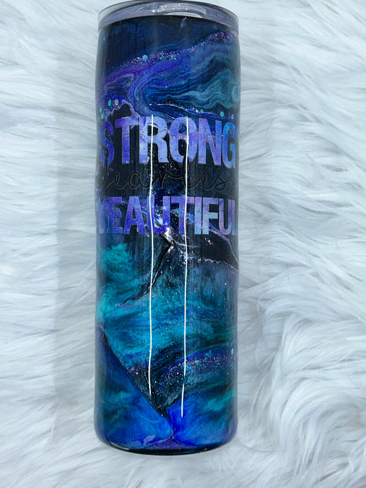 Strong Fierce and Beautiful Swirl 20oz Tumbler