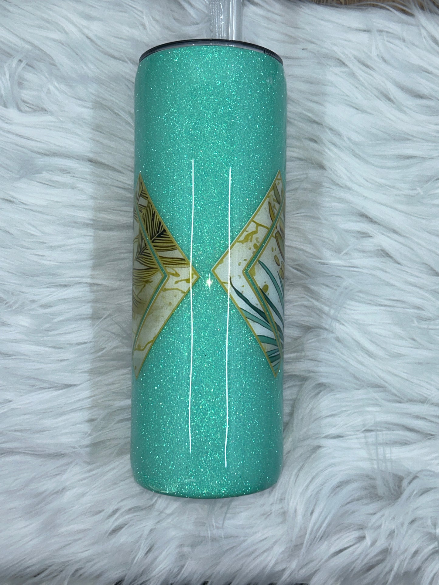 Teal Diamond Flower 20oz Tumbler