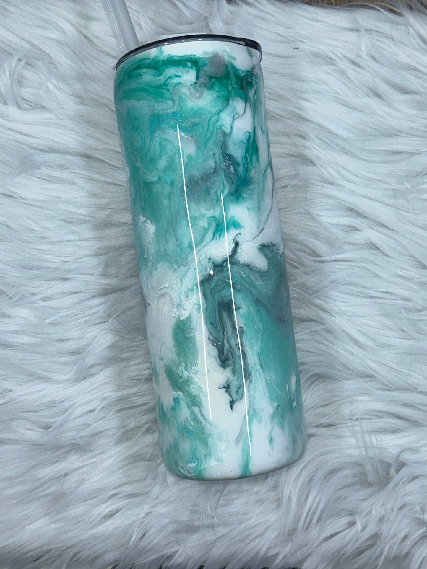 But 1st Coffee Teal Swirl Tumbler 20oz