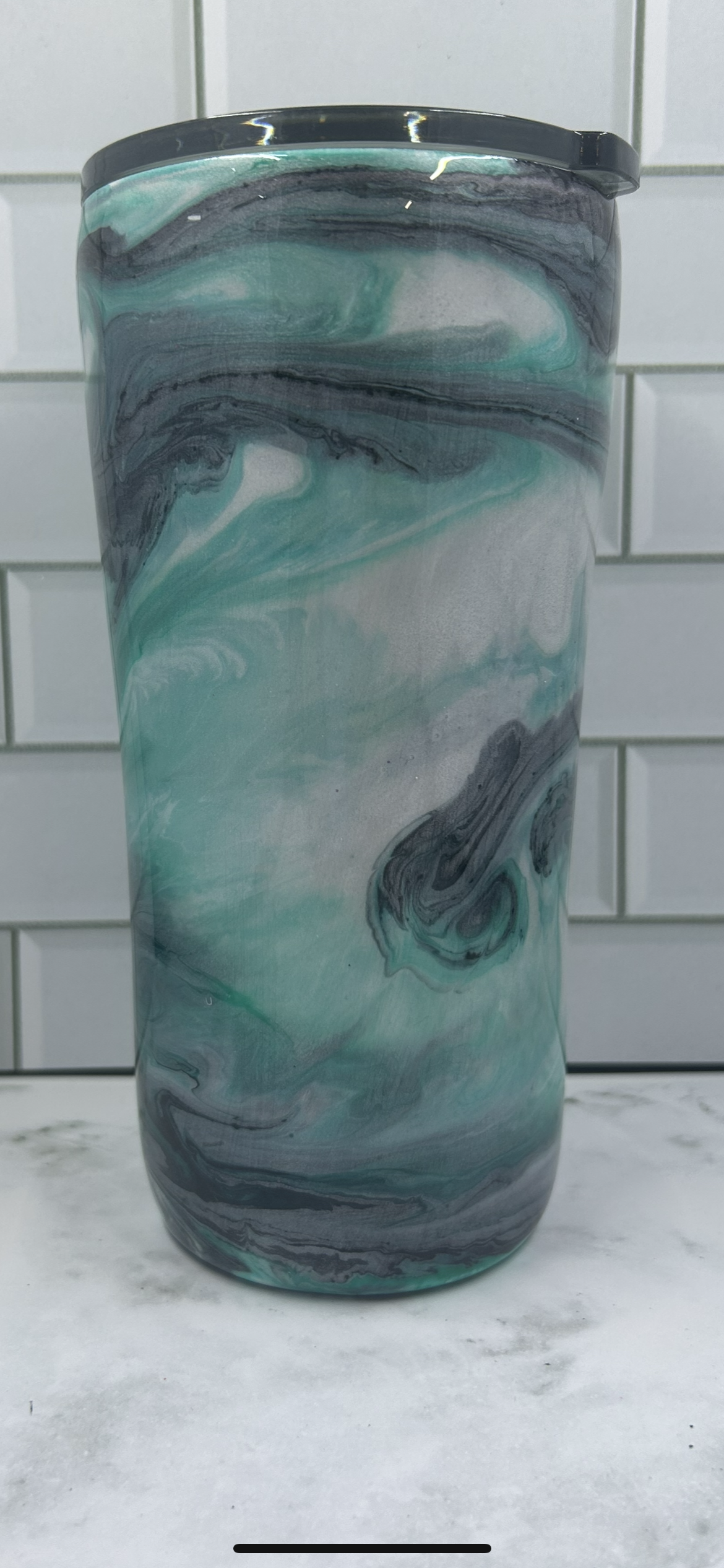 20oz Swirl Tumbler Black & Teal