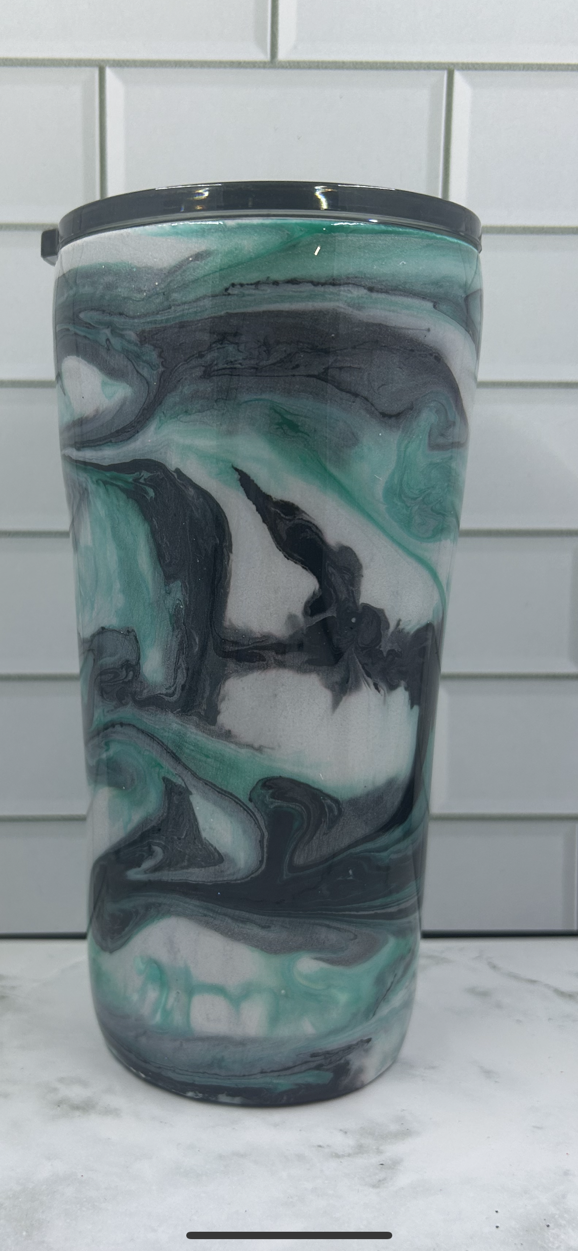 20oz Swirl Tumbler Black & Teal